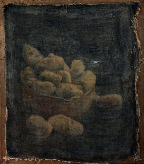 Francoise Stoop - Stilleven met Aardappels Vertikaal.<br> Van Gogh, Benner en Nu